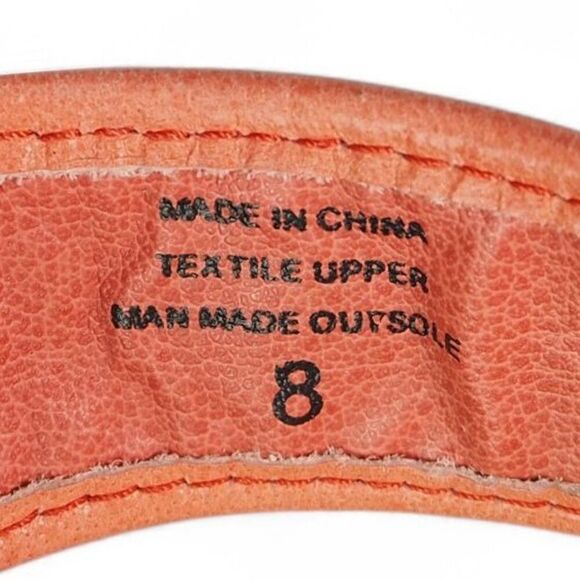 The Sak Criss Cross Wedge Ankle Sandals "Bright Orange Aztec Print" Women's 8 - Picture 9 of 11